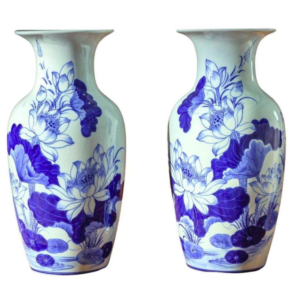 Lộc Bình Bát Tràng Men Lam Sen Phú Quý 230981