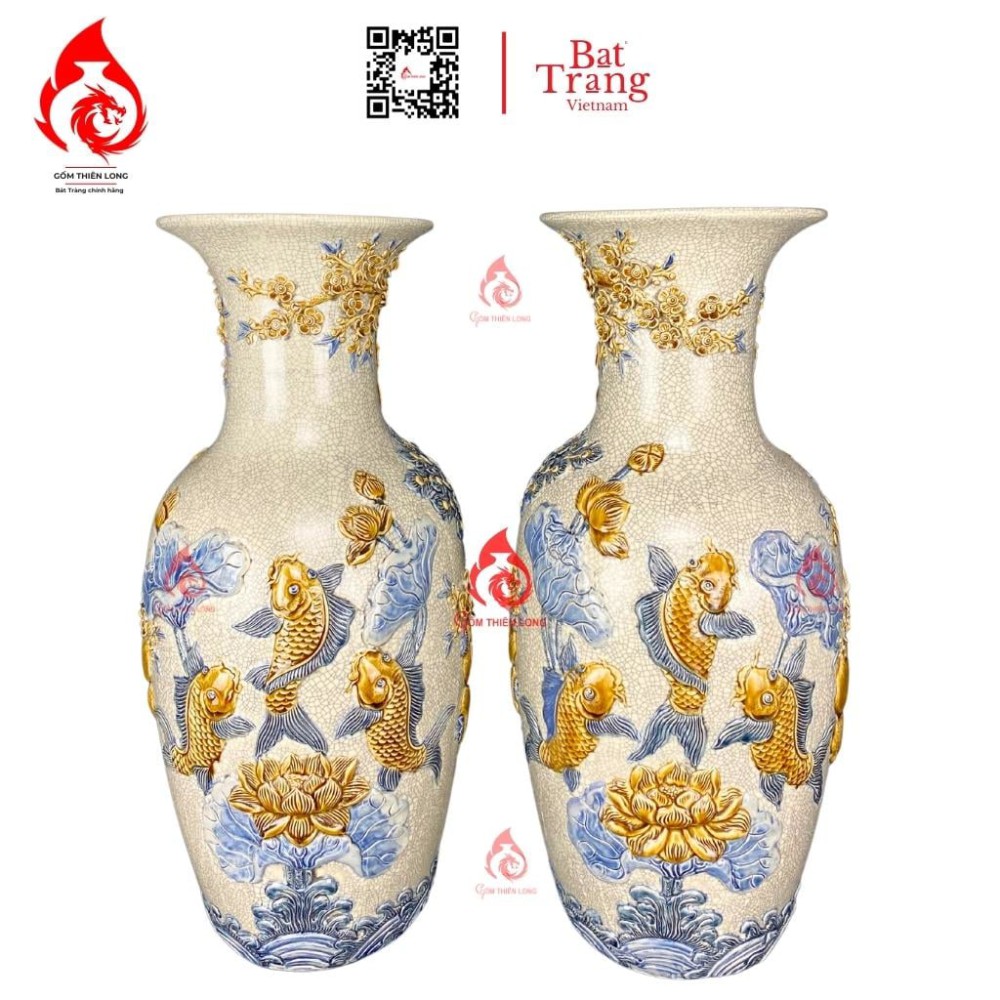 Lộc Bình Bát Tràng Men Rạn Phúc Đức 230999