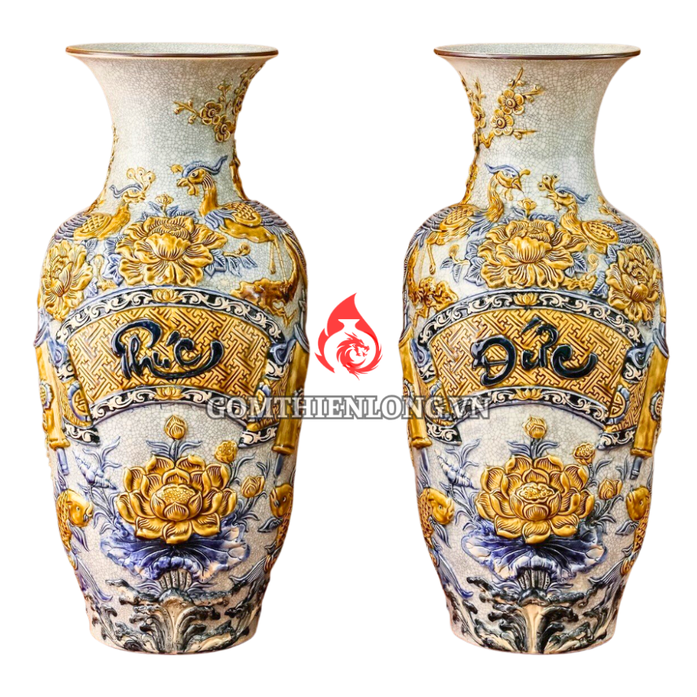 Lộc Bình Bát Tràng Men Rạn Phúc Đức 230968