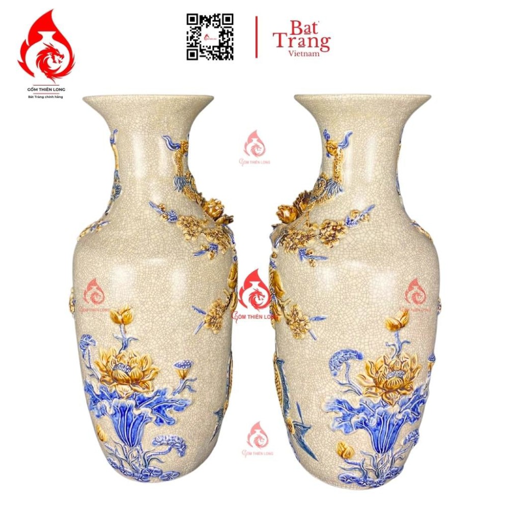 Lộc Bình Bát Tràng Men Rạn Phúc Đức 230998