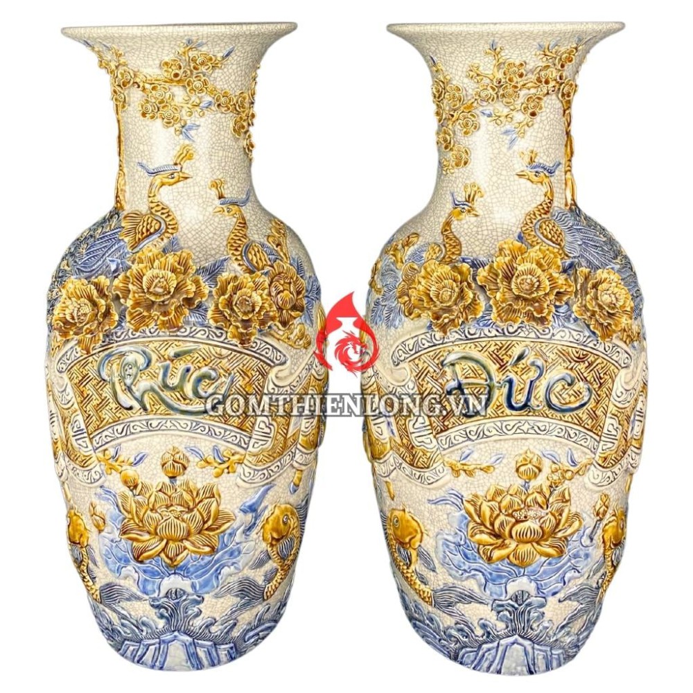 Lộc Bình Bát Tràng Men Rạn Phúc Đức 230999