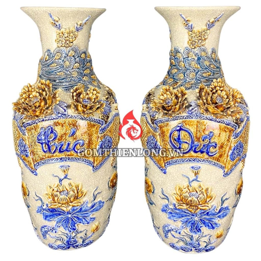 Lộc Bình Bát Tràng Men Rạn Phúc Đức 230998