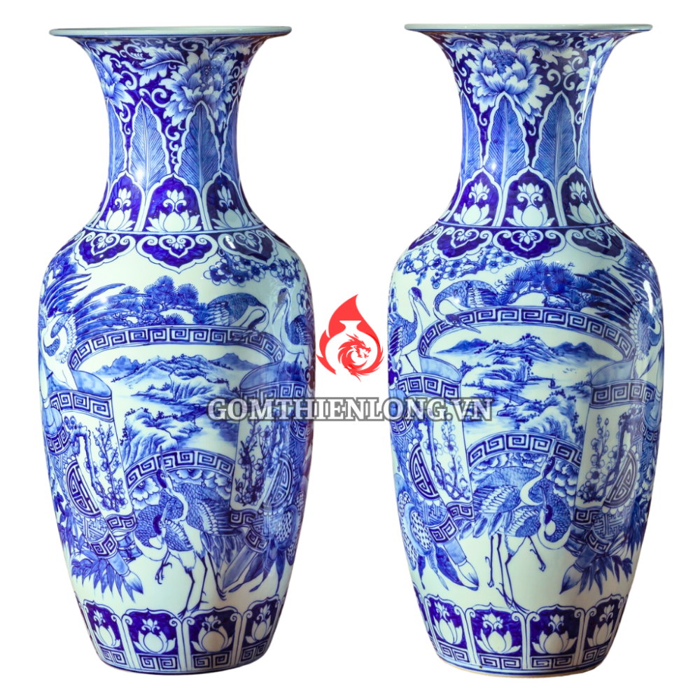 Lộc Bình Bát Tràng Men Lam Sơn Thủy Phú Quý Trường Thọ 230980