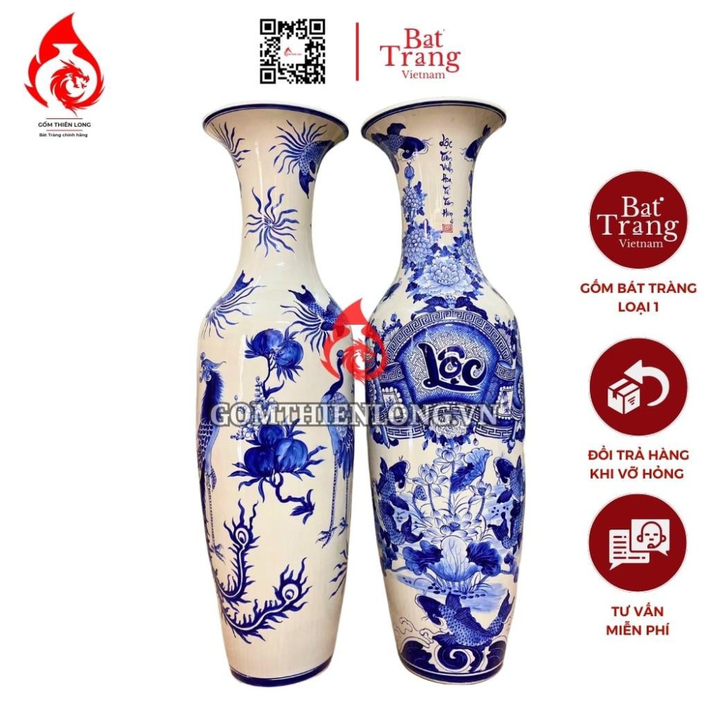 Lộc Bình Bát Tràng Tài Lộc Sen Cá 230103