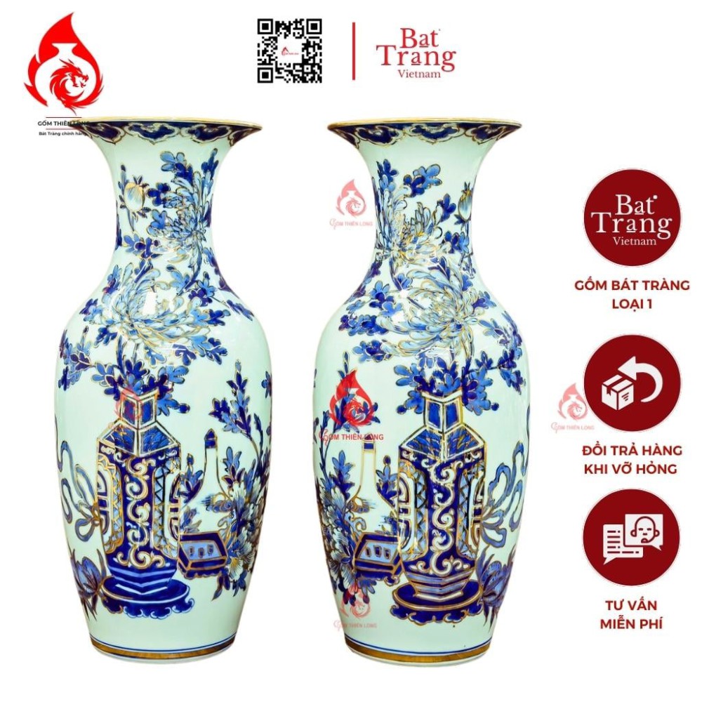 Lộc Bình Bát Tràng Vẽ Vàng Cổ Đồ 230989