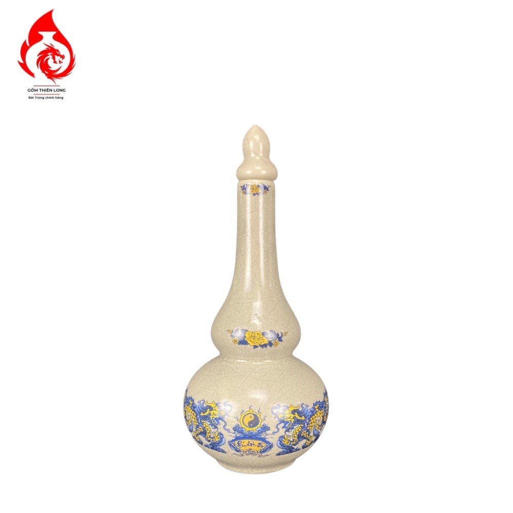 Nậm Rượu Thờ Bát Tràng Men Rạn Phúc Lộc Thọ 240135