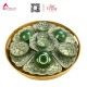 Bộ Bát Đĩa Thắp Hương Xanh Rêu Vẽ Bèo HMT062201