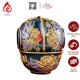 Bộ Bát Cơm Thờ Cúng Bát Tràng Men Xanh Tím Đắp Nổi Vẽ Vàng Hoa Sen 231164