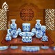 Chân Đế Bát Hương Bằng Sứ Men Lam Ngọc Vẽ Rồng 231218