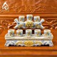 Bộ Kỷ Chén Thờ Men Rạn Đắp Nổi 231070