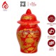 Chóe Thờ Bát Tràng Màu Men Đỏ Vẽ Ánh Kim Rồng Phượng 230245