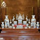 Chóe Thờ Bát Tràng Men Rạn Đắp Nổi Hoa Sen 230233S
