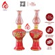 Đèn Dầu Thờ Bát Tràng Màu Đỏ Vẽ Vàng 230178