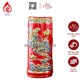 Ống Đựng Nhang Bằng Sứ Men Đỏ Vẽ Vàng Hoa Sen 231105