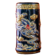 Ống Đựng Nhang Bằng Sứ Men Xanh Tím Vẽ Vàng Hoa Sen 231102
