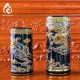 Ống Đựng Nhang Bằng Sứ Men Xanh Tím Vẽ Vàng Hoa Sen 231102