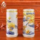 Ống Đựng Nhang Bằng Sứ Men Rạn Dát Vàng Long Cuốn Thủy 231097
