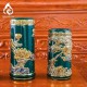 Ống Đựng Nhang Bằng Sứ Men Xanh Lục Bảo Vẽ Vàng Long Cuốn Thủy 231104