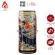 Ống Đựng Nhang Bằng Sứ Men Xanh Tím Vẽ Vàng Long Cuốn Thủy 231101