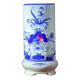 Ống Đựng Nhang Bát Tràng Men Lam Vẽ Hoa Sen 231078