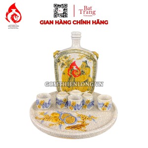 Nậm Rượu Thờ Men Rạn Kết Nghĩa Đào Viên 240116