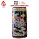 Ống Đựng Nhang Bằng Sứ Men Xanh Tím Vẽ Vàng Hoa Sen 231102