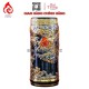 Ống Đựng Nhang Bằng Sứ Men Xanh Tím Vẽ Vàng Long Cuốn Thủy 231101