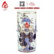 Ống Đựng Nhang Bằng Sứ Men Lam Ngọc Vẽ Vàng Hoa Sen 231092